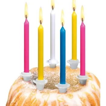 Dortová svíčka Susycard Narozeninové svíčky se stojánky 24ks, barevné (Herlitz)