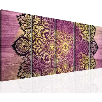 Obraz Malvis Obraz fialová mandala na dřevě Velikost: 150x60 cm