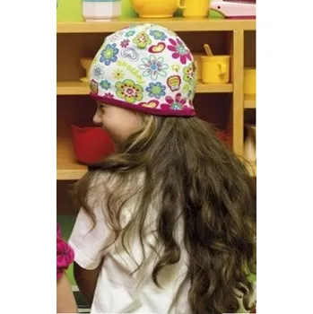 Čepice Jarní/podzimní bavlněná čepice Hugo s potiskem kytičky 300433 - 42-45 cm