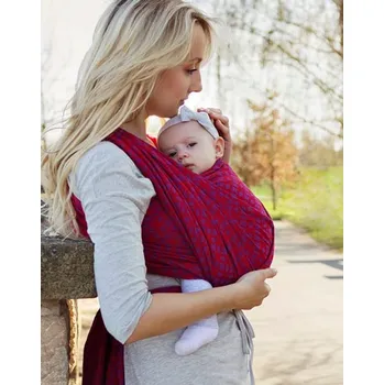 Šátek na nošení dítěte Lenire Amoria červená/fialová - délka 5,2m