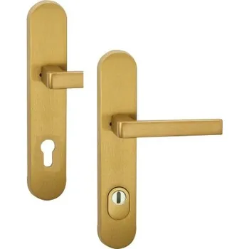 Cobra bezpečnostní kování TOWER plus (hliník) Provedení: K PZ LI (klika levá/koule pro FAB), Rozteč: 90mm, Povrch: F1 (stříbrný elox)