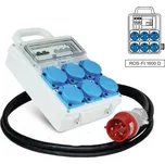 Zásuvková kombinace 6x230V s chráničem, držákem a přívodním kabelem 3m, vidlice 1653 (SEZ ROS FI-1600 D+kabel)