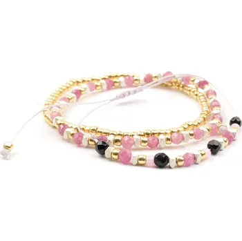 Náramek Moni - set náramků zlato-růžový