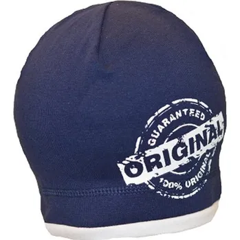 Čepice Jarní/podzimní dětská jednobarevná čepice Hugo potisk razítko 30032650 tmavě modrá - 42-45 cm