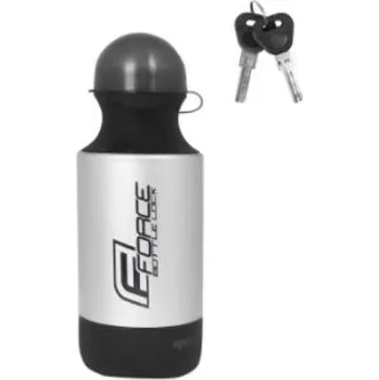 Zámek na kolo FORCE Zámek v láhvi Force BOTTLE LOCK, 150cm/7mm, stříbrný