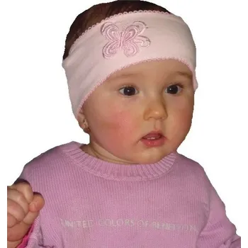 Čelenka Dívčí bavlněná čelenka PUPILL Lili 33 S; Velikost čepice: č. 42-44, Barva: bílá