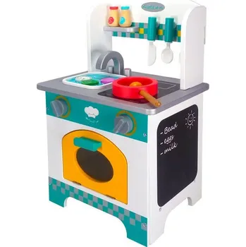 Dětská kuchyňka EcoToys Dřevěná kuchyňka s tabulkou na psaní