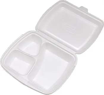 Jednorázové nádobí Wimex 75633 Menu box třídílný bílý 241 x 207 x 69 mm 125 ks