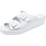 Dámské zdravotní pantofle 703 dvoupáskové bílé - DOMÁCÍ OBUV vel. 42