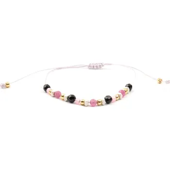 Náramek Moni náramek šedý hematit pink turmalín onyx