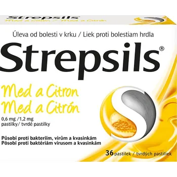 Lék na bolest v krku Strepsils Med a Citron