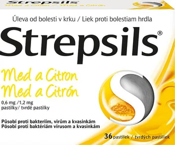 Lék na bolest v krku Strepsils Med a Citron