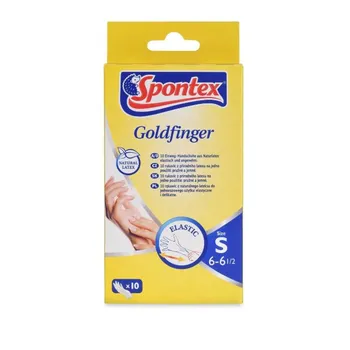 Čisticí rukavice Spontex Goldfinger latexové rukavice S 10 ks