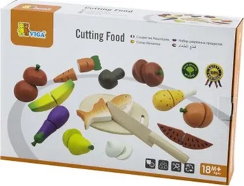 Dětská kuchyňka VIGA Dřevěné krájení 12 druhů potravin