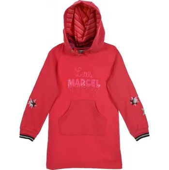 Dívčí šaty Little Marcel dívčí růžovo-červené šaty s kapucí Velikost: 98/104