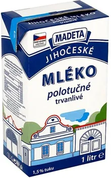 Mléko Madeta Jihočeské mléko polotučné trvanlivé 1 l