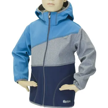 Dívčí bunda Bunda softshell Fantom BUN 0709 trojbarevná - modro - šedý - melír - tyrkysová 2023 Velikost: 110