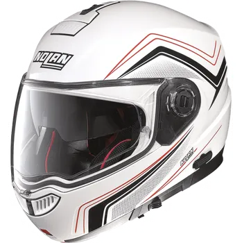 Helma na motorku Nolan N104 Absolute Como N-Com Metal White