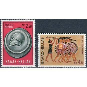Poštovní známka (1969) MiNr. 1002 - 1003 ** - Řecko - 20 let Organizace severoatlantické smlouvy (NATO)
