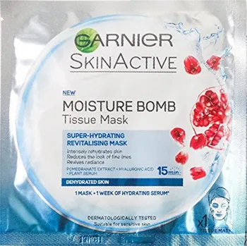 Pleťová maska Garnier Superhydratační vyplňující maska Moisture&Aqua Bomb