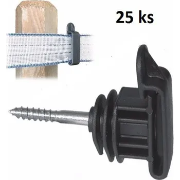 Ohradník Páskový izolátor VN s klipem s vrutem IRUVIS pro elektrický ohradník 25 ks