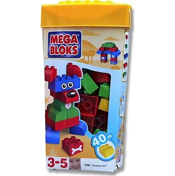 ostatní stavebnice Mini Megabloks 7104 - Kostky v plastovém kbelíku - 40dílů
