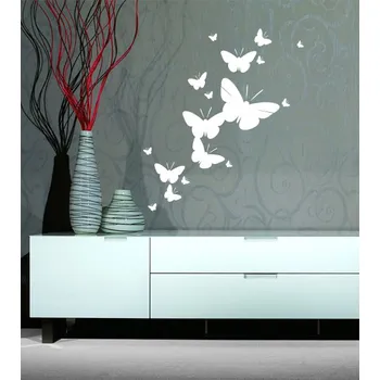Samolepící dekorace Motýlí roj - samolepka na zeď
