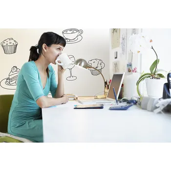 Samolepící dekorace Coffee time - samolepka na zeď