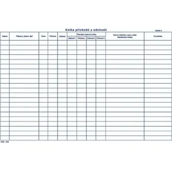 kniha příchodů a odchodů A4 č.245, 40 listů