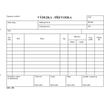 výdejka-převodka A5 NCR č.285, 100 listů