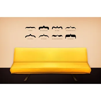 Samolepící dekorace Fonty s knírem - samolepka na zeď