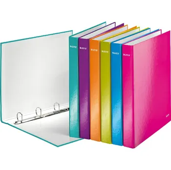 pořadač 4kroužek Leitz WOW lamino, hřbet 40mm modrá