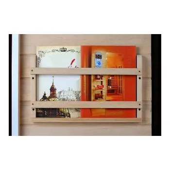 Nástěnný dřevěný držák na tiskoviny-kanad.jedlovec