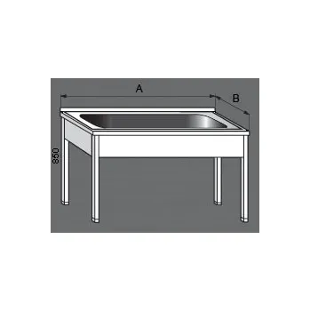 Nerezový dřez Nerezový mycí stůl velký prolisovaný s jedním dřezem