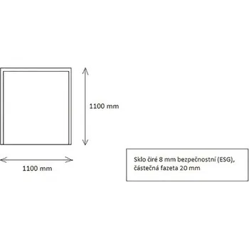 Krbová kamna Ochranné sklo tl. 8 mm pod krbová kamna 110x110 cm