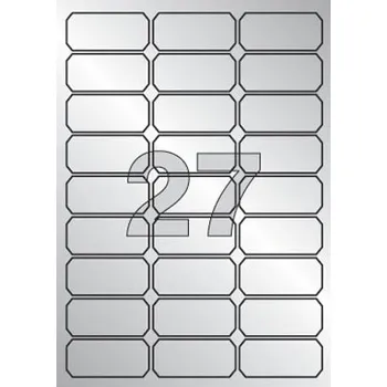 Kancelář etikety polyesterové 63,5x29,6 mm stříbrné, 540 ks