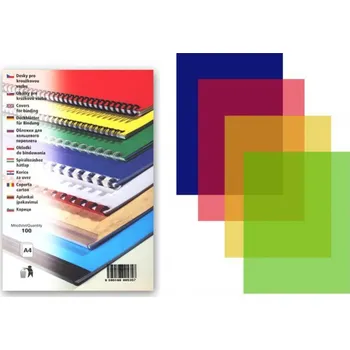 Vázací hřbet desky pro vazbu barevné A4, 200mic, 100 ks zelená