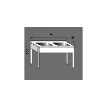 Nerezový dřez Nerezový mycí stůl se dvěma dřezy