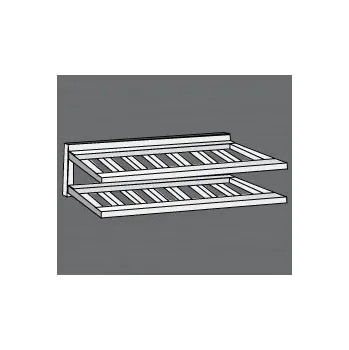 police Nerezová závěsná roštová police dvoupatrová