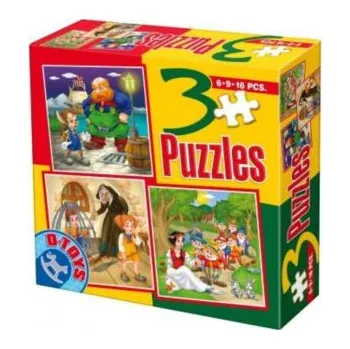 Puzzle D-Toys Puzzle - Pohádky - 6, 9 a 16 dílků