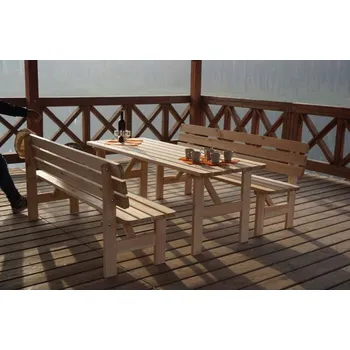 Zahradní lavice Zahradní dřevěná lavice z masivu 180 cm, nelakovaná borovice