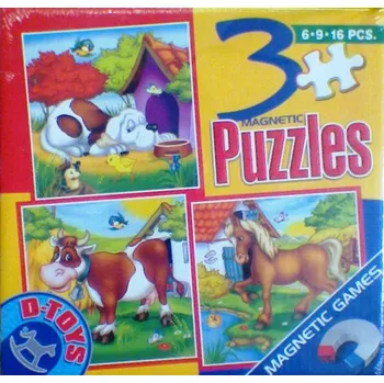 Puzzle Puzzle magnetické Zvířátka 6+9+16