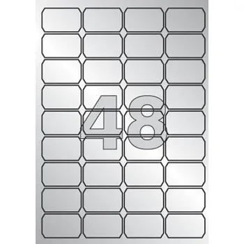 Kancelář etikety polyesterové 45,7x21,2 mm stříbrné, 960 ks