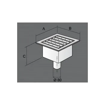 podlahová vpusť Nerezová podlahová vpusť s roštem a sifonem