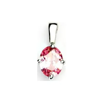 Přívěsek Stříbrný přívěsek , pink zirkon - VP 116 (zirkon 8x6)