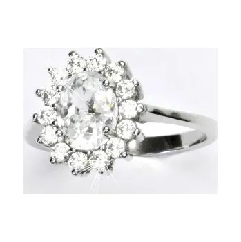 Prsten Stříbrný prsten, čiré zirkony, Kate, T 1507