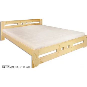 Ložnice Postel z masivu LK 117 - Dvojlůžko z masivu borovice