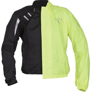 Moto bunda Racer COOL2 Black letní krátká textilní bunda na motorku, černá, s pláštěnkou XXL