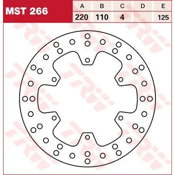 Brzdový komplet TRW MST266 brzdový kotouč, zadní BENELLI BX 449 CROSS rok 07-12