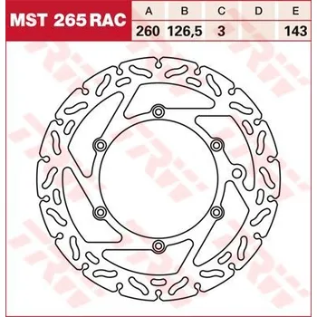 Brzdový komplet TRW MST265RAC brzdový kotouč, přední KTM MX 500 rok 94-95